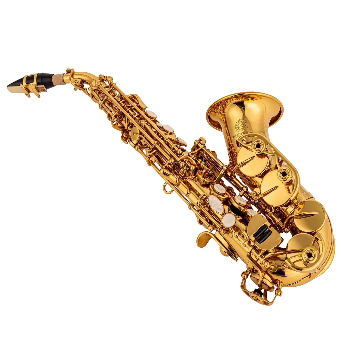 curved soprano saxophone yellow brass body & keys gold lacquer