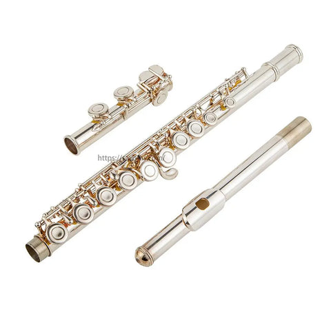 16 Closed hole flute silver cupronuckel Bb flute body with e mechanism 056