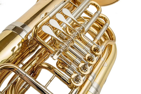 379 Tuba with 4 rotary valves Bb Valves 4 front action Yellow brass Bell diameter:400mm Bore size:20mm Height::800mm Clear Lacque 941