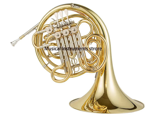4 key double French horn Bb/ F yellow brass clear lacquer professional musical instrument H378