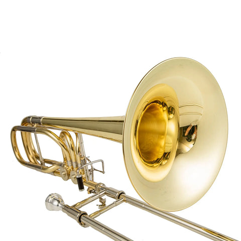 AUROSUS 504D Bass Trombone with Inline Open Wrap Valve | 10" Brass Bell & Pro-Level Specs (Bb/F/Gb/D Tuning) - Perfect for Intermediate Players w/ Lightweight Case & 1½G Mouthpiece AUROSUS
