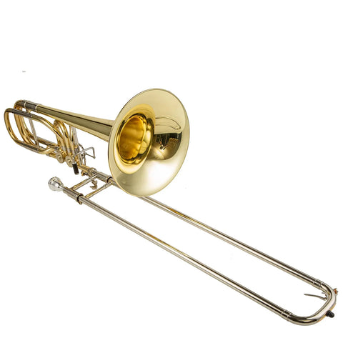 AUROSUS 504D Bass Trombone with Inline Open Wrap Valve | 10" Brass Bell & Pro-Level Specs (Bb/F/Gb/D Tuning) - Perfect for Intermediate Players w/ Lightweight Case & 1½G Mouthpiece AUROSUS