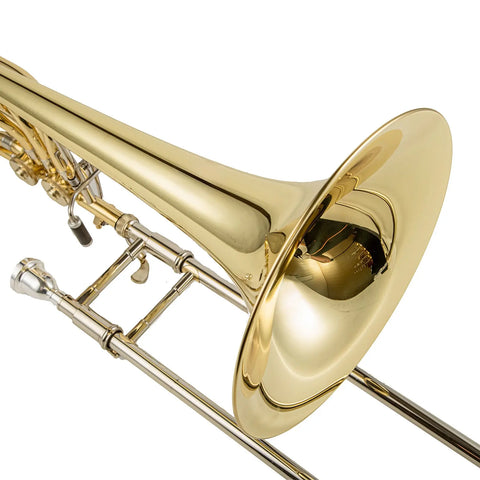 AUROSUS 504D Bass Trombone with Inline Open Wrap Valve | 10" Brass Bell & Pro-Level Specs (Bb/F/Gb/D Tuning) - Perfect for Intermediate Players w/ Lightweight Case & 1½G Mouthpiece AUROSUS