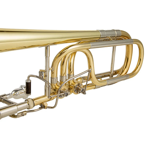 AUROSUS 504D Bass Trombone with Inline Open Wrap Valve | 10" Brass Bell & Pro-Level Specs (Bb/F/Gb/D Tuning) - Perfect for Intermediate Players w/ Lightweight Case & 1½G Mouthpiece AUROSUS