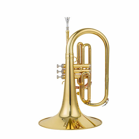 AUROSUS JMG-600 Marching Mellophone | F Key Brass for Advanced Beginners & High School | Phosphor Copper Leadpipe & Gold Lacquer Finish | Includes Mouthpiece & Case AUROSUS