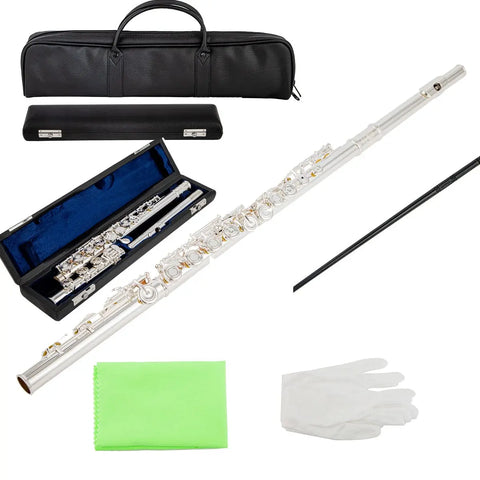 AUROSUS MSO-F7 Intermediate Flute Key Of C French Model B Footjoint With Gizmo Gift For Birthday Easter President's Day Boy Girlfriends - hhad