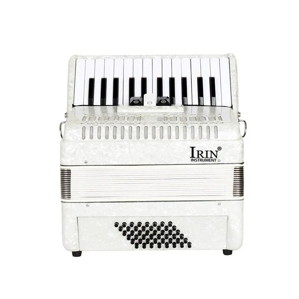 26-Key 48-Bass White Three-Row Accordion | Reed-Playing Grade Keyboard ...