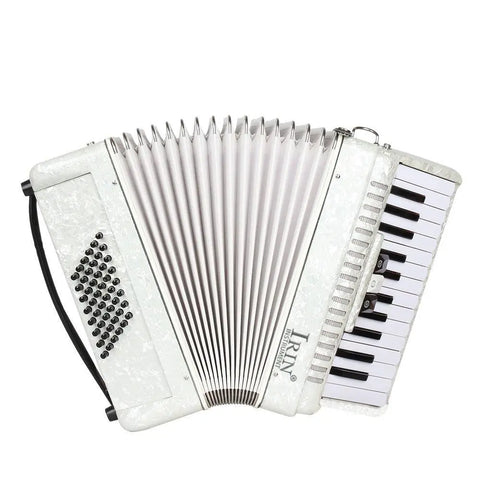 Accordion 26-key 48-bass white three-row reed playing grade accordion keyboard instrument