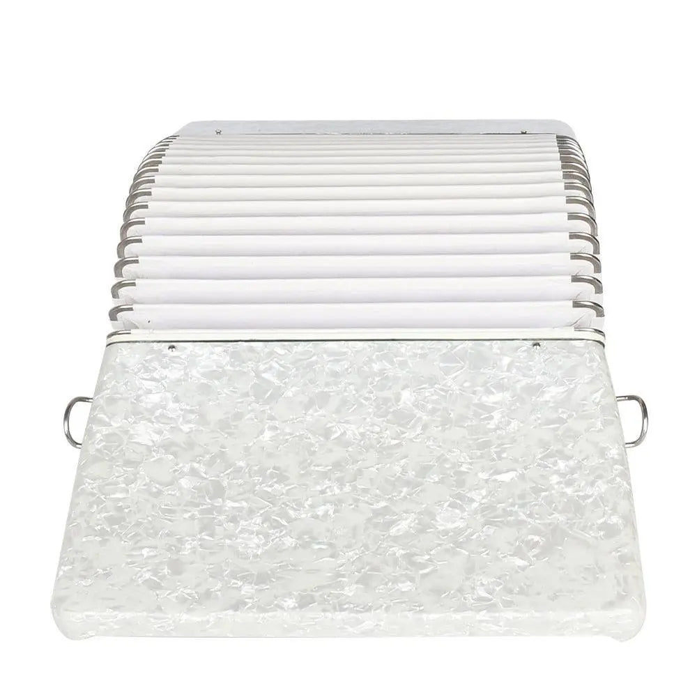 26-Key 48-Bass White Three-Row Accordion | Reed-Playing Grade Keyboard ...