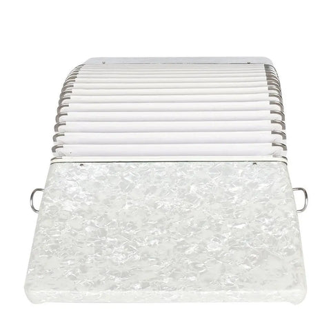 Accordion 26-key 48-bass white three-row reed playing grade accordion keyboard instrument