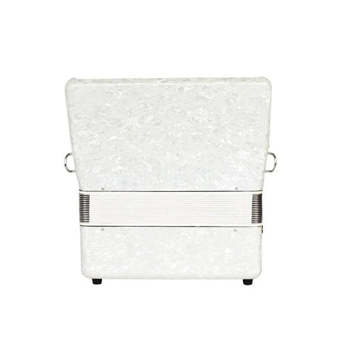 Accordion 26-key 48-bass white three-row reed playing grade accordion keyboard instrument 021