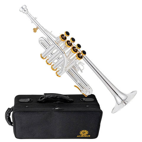 Aurosus Silver Piccolo Trumpet Bb/A 4-Valve with Case AUROSUS