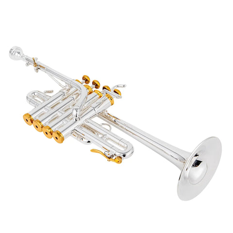 Aurosus Silver Piccolo Trumpet Bb/A 4-Valve with Case & Case AUROSUS