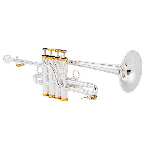 Aurosus Silver Piccolo Trumpet Bb/A 4-Valve with Case & Case AUROSUS