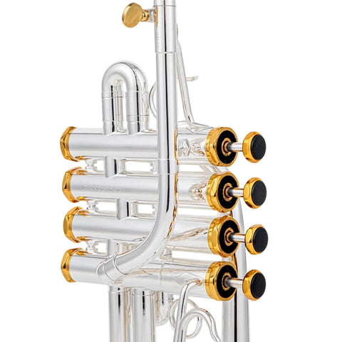 Aurosus Silver Piccolo Trumpet Bb/A 4-Valve with Case & Case AUROSUS