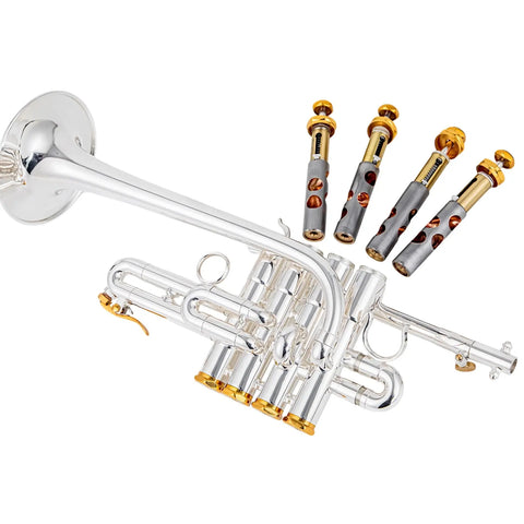 Aurosus Silver Piccolo Trumpet Bb/A 4-Valve with Case & Case AUROSUS