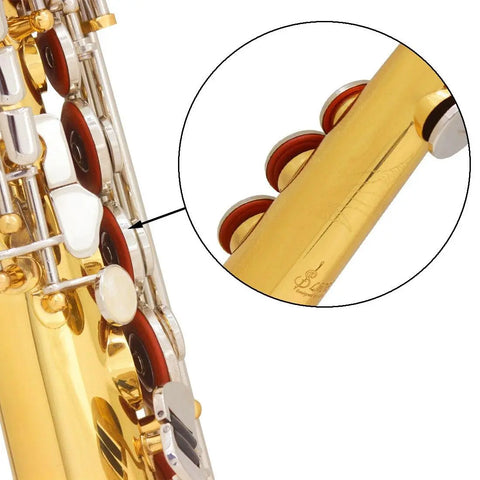 B-flat soprano saxophone straight gold silver key leather box with maintenance kit - AUROSUS  Musical Instrument Store