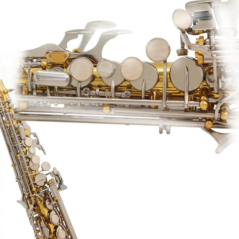 B-flat soprano saxophone straight gold silver key leather box with maintenance kit - AUROSUS  Musical Instrument Store