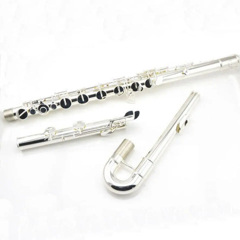 Bass flute 16-hole closed-hole silver-plated bass flute C-tuned bass flute test-level professional flute - AUROSUS  Musical Instrument Store