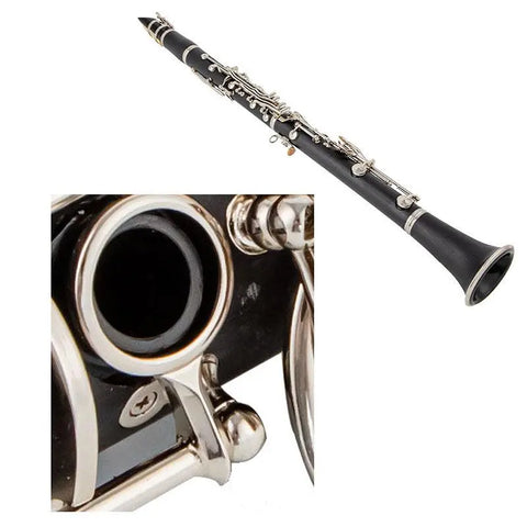 Bb Clarinet with Grenadilla Body Barrel and Bell Injection Molded Upper Joint Nickel-plated Keys 4C Mouthpiece and Case 04