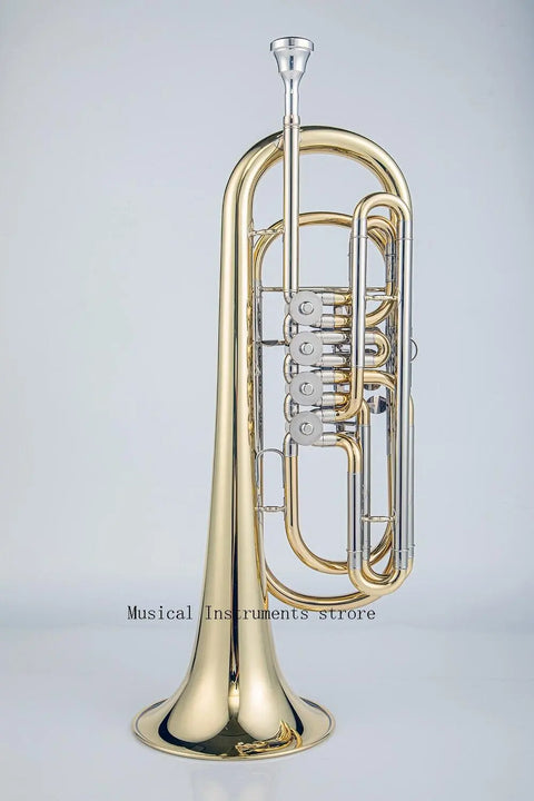Bach Bb Trumpet with rotary valves 4 front action Gold brass bell