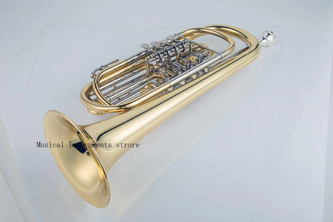 Bach Bb Trumpet with rotary valves 4 front action Gold brass bell
