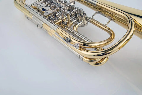 Bach Bb Trumpet with rotary valves 4 front action Gold brass bell