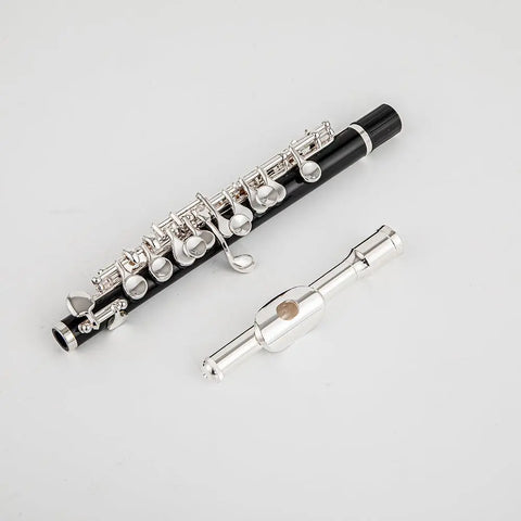 Beginner playing grade test piccolo silver-plated imitation wood C-tune piccolo musical instrument flute ABS tube body piccolo - AUROSUS  Musical Instrument Store