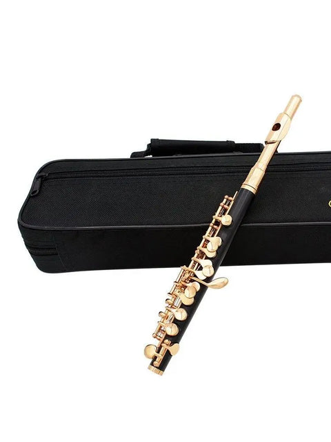 Black gold key C key piccolo cloth box with screwdriver wiper wind instrument brass black gold piccolo - AUROSUS  Musical Instrument Store