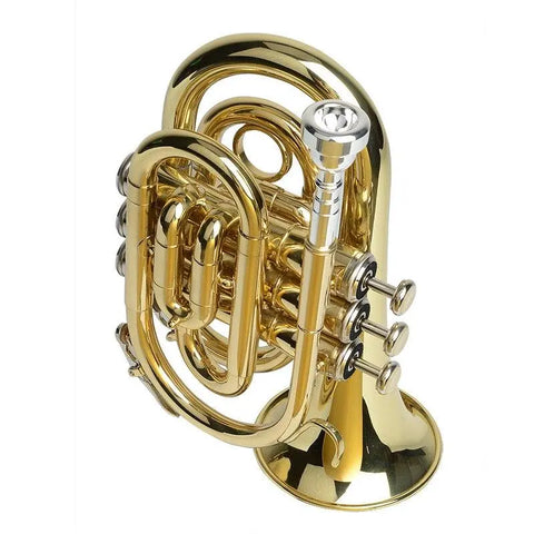 Brass Palm trumpet trumpet B-flat palm trumpet pocket trumpet mini trumpet cornet three-key small trumpet three-tone
