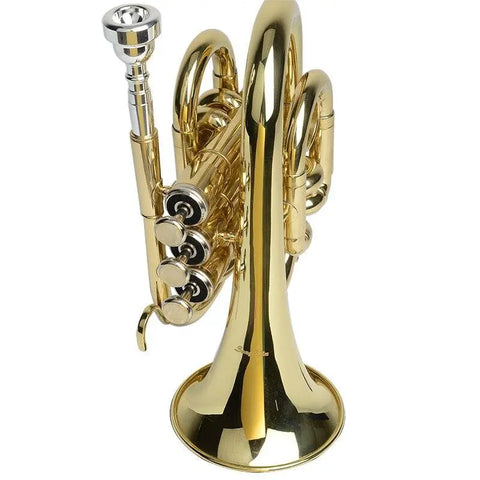 Brass Palm trumpet trumpet B-flat palm trumpet pocket trumpet mini trumpet cornet three-key small trumpet three-tone