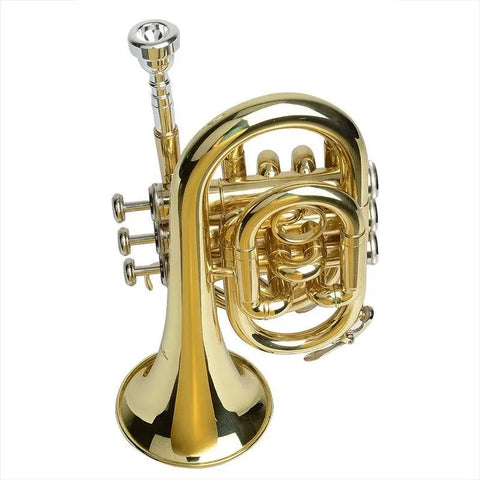 Brass Palm trumpet trumpet B-flat palm trumpet pocket trumpet mini trumpet cornet three-key small trumpet three-tone