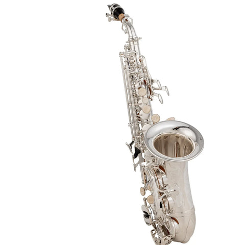 Curved soprano saxophone silver-plated