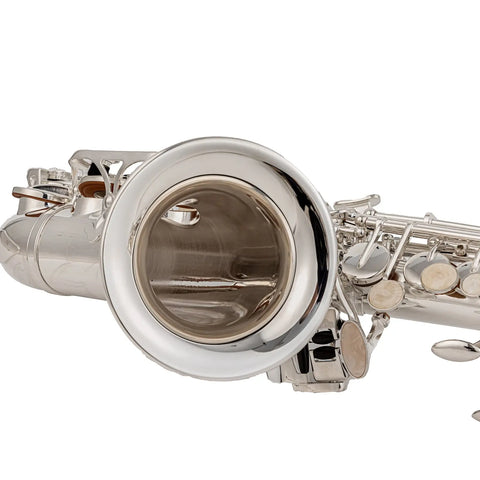 Curved soprano saxophone silver-plated