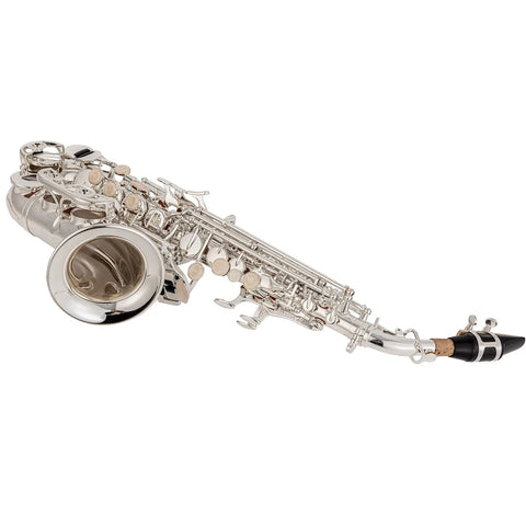 Curved soprano saxophone silver-plated