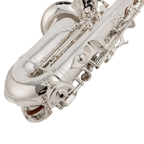 Curved soprano saxophone silver-plated