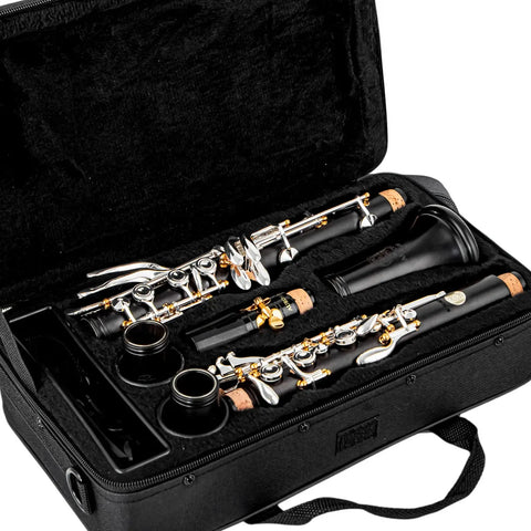 Custom A-Pitch Ebony Clarinet - Closed-Hole 18-Key Design with Adjustable Left Thumb Hole | Professional Woodwind Instrument AUROSUS