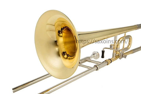 High Grade modulated tenor trombone Bb/ C tone Yellow Brass Clear Lacquer Professional musical brass instrument - AUROSUS  Musical Instrument Store