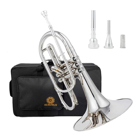 Marching Instruments AUROSUS JMS-611 Marching Mellophone - Monel Pistons, Brass Instrument for Students AUROSUS
