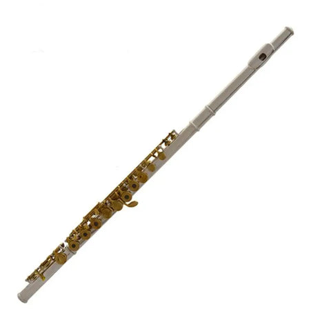 Premium Professional Flute Two-color silver-plated gold key C key flute opening and closing hole 16 holes flute - AUROSUS  Musical Instrument Store