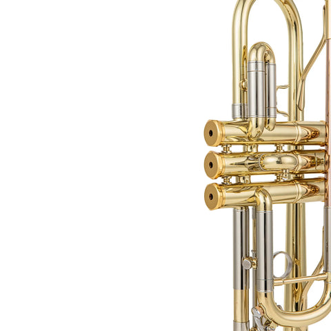Professional C Trumpet with Stainless Steel Valves | 11.8mm Bore & 124mm Gold Brass Bell | Clear Lacquer Finish (Includes 7C Mouthpiece, Case, Backpack Strap, Valve Oil & Slide Grease AUROSUS