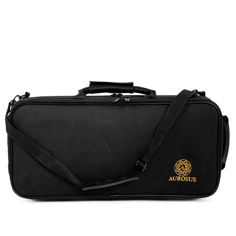 Professional C Trumpet with Stainless Steel Valves | 11.8mm Bore & 124mm Gold Brass Bell | Clear Lacquer Finish (Includes 7C Mouthpiece, Case, Backpack Strap, Valve Oil & Slide Grease AUROSUS