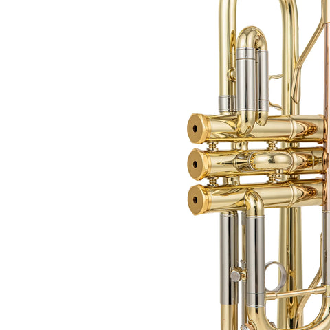 Professional C Trumpet with Stainless Steel Valves | 11.8mm Bore & 124mm Gold Brass Bell | Clear Lacquer Finish (Includes 7C Mouthpiece, Case, Backpack Strap, Valve Oil & Slide Grease AUROSUS