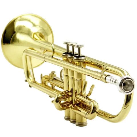 Student Bb Trumpet gold Lacquer brass Beginners instruments trumpet mouthpiece trumpet cleaning kit and Case - AUROSUS  Musical Instrument Store