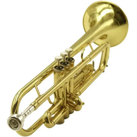 Student Bb Trumpet gold Lacquer brass Beginners instruments trumpet mouthpiece trumpet cleaning kit and Case - AUROSUS  Musical Instrument Store