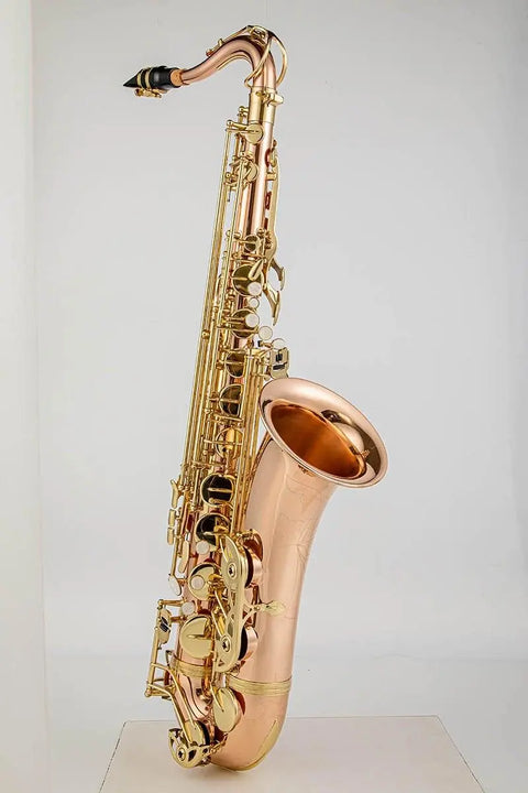 Tenor saxophone Bb key gold lacquer with high f# instrumentos musicales sax tenor rose brass body with cataphoric key - AUROSUS  Musical Instrument Store