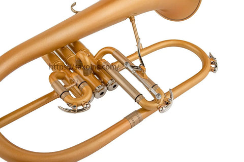 Trigger Flugelhorn Bb Yellow Brass Bell dull polished Professional brass instrument FH600 183G flugelhorn - AUROSUS  Musical Instrument Store