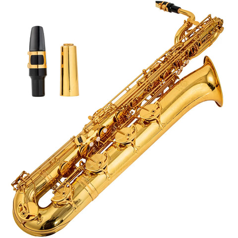 •	AUROSUS BSA-G6 Baritone Saxophone Low Bb - High F# Gold LacquerBrass  Roller case, for students and beginners Saxophone