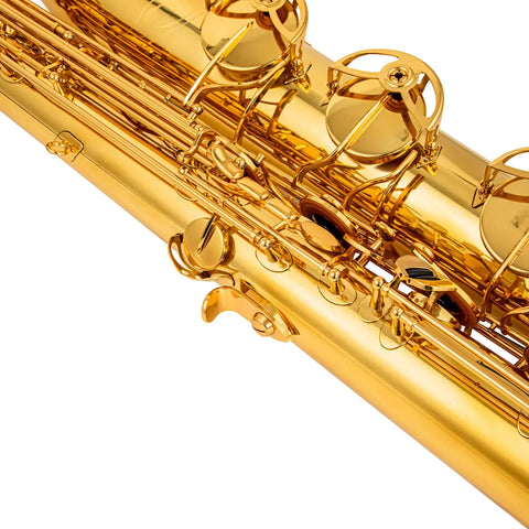 •	AUROSUS BSA-G6 Baritone Saxophone Low Bb - High F# Gold LacquerBrass  Roller case, for students and beginners Saxophone