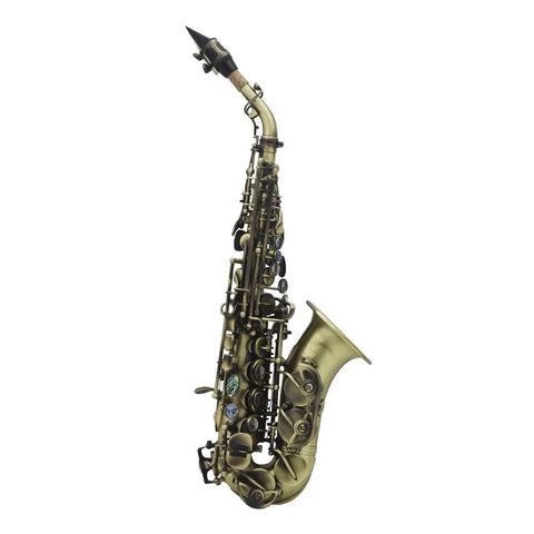 high-pitched straight saxophone silver B-tune saxophone leather box packaging to send a spree musical instrument - AUROSUS  Musical Instrument Store